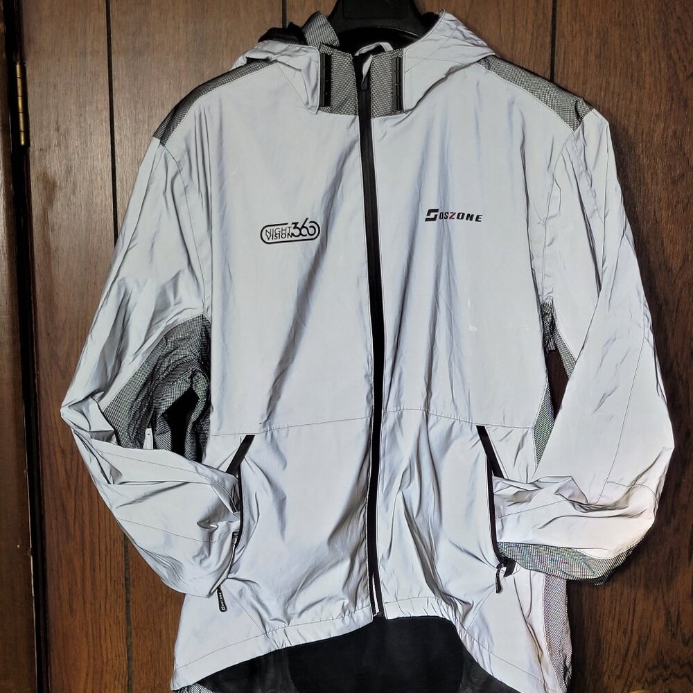 Oszone Cycling NightVision 360 Reflective Long Sleeve Waterproof Jacket XXL